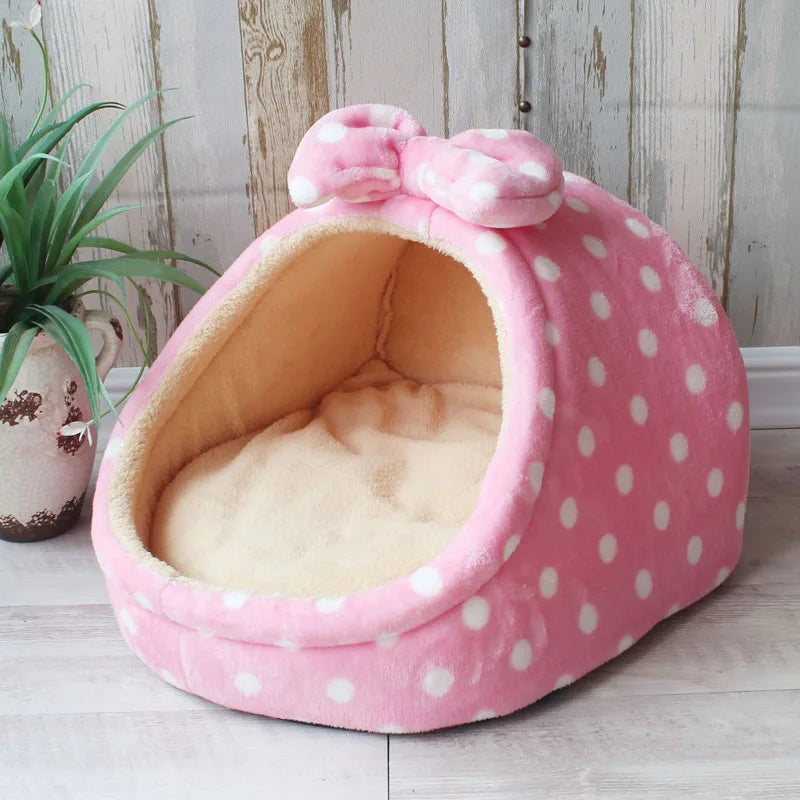 Pet Bed,Dog House Kennel,Doggy Warm Cushion,Basket for Small Medium Dogs,Fashion Cave Cat Tent,Puppy Nest Mat