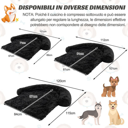 Cuccia per Cani in Peluche Con Fondo Antiscivolo Copertura Rimovibile E Lavabile, Letto Divano per Cani O Gatti 2 Colori 3 Dimensioni