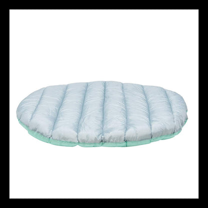 Small Dog Bed Trail Pup Travel Pillow Mat W/Stuff Sack, Washable - Aqua/Granite Gray, Small