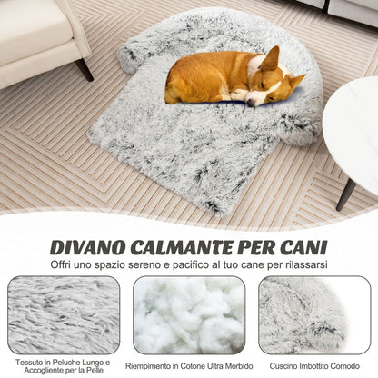 Cuccia per Cani in Peluche Con Fondo Antiscivolo Copertura Rimovibile E Lavabile, Letto Divano per Cani O Gatti 2 Colori 3 Dimensioni
