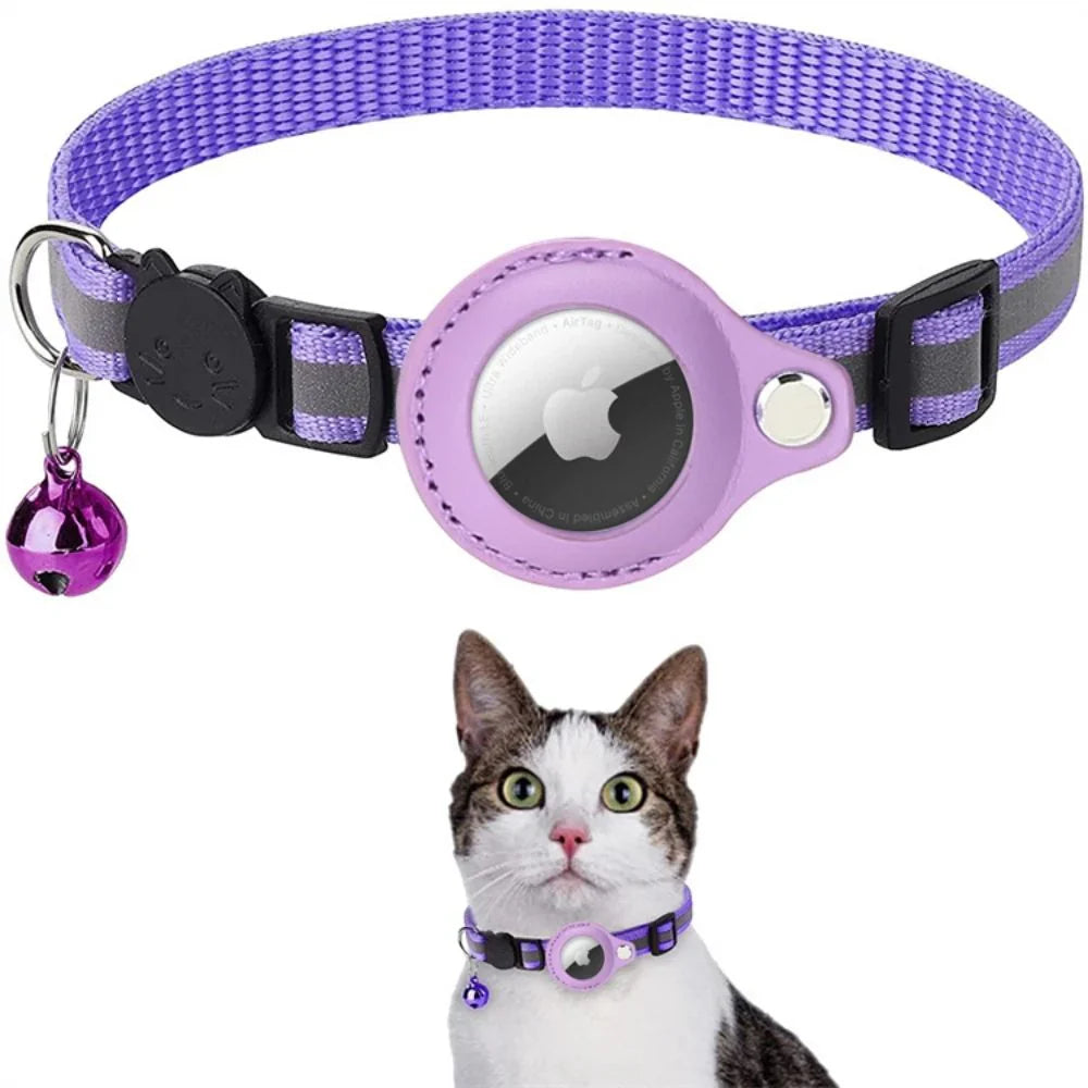 CAT GPS Tracking Collar with Quick-Release Fastener and Reflective Design for Improved Nighttime Visibility