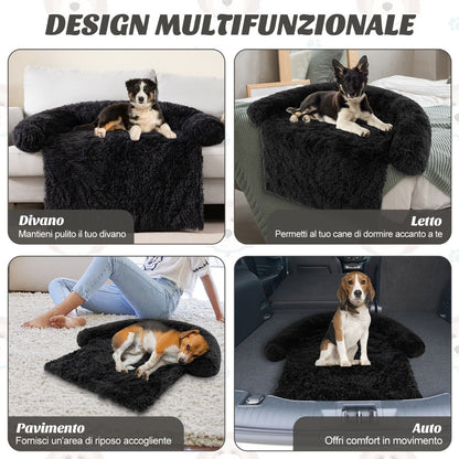 Cuccia per Cani in Peluche Con Fondo Antiscivolo Copertura Rimovibile E Lavabile, Letto Divano per Cani O Gatti 2 Colori 3 Dimensioni