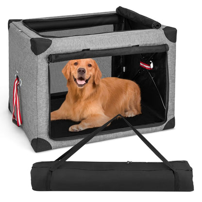Trasportino per Cani Pieghevole Con 3 Aperture Telaio in Metallo, Kennel Portatile Morbido Da Viaggio 3 Dimensioni