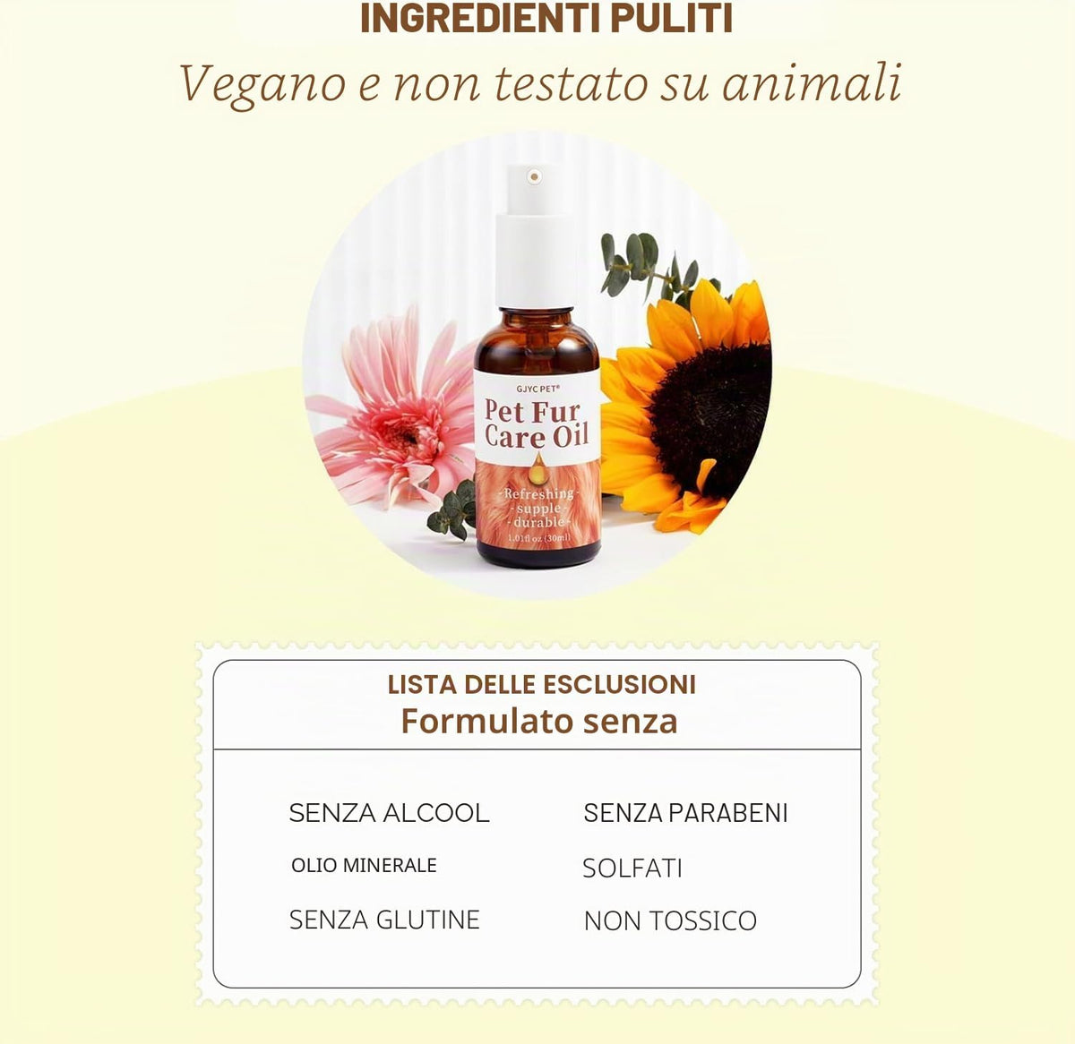 Olio per La Cura Della Pelliccia Di Cani E Gatti – Senza Risciacquo, Rimuove Grovigli E Dona Lucentezza, Arricchito Con Collagene E Oli Naturali, 30 Ml (Fragranza Delicata)