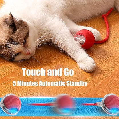 Interactive Rolling Dog Smart Ball - 360° Automatic Rotating Toy for Dogs & Cats (Red+Green)