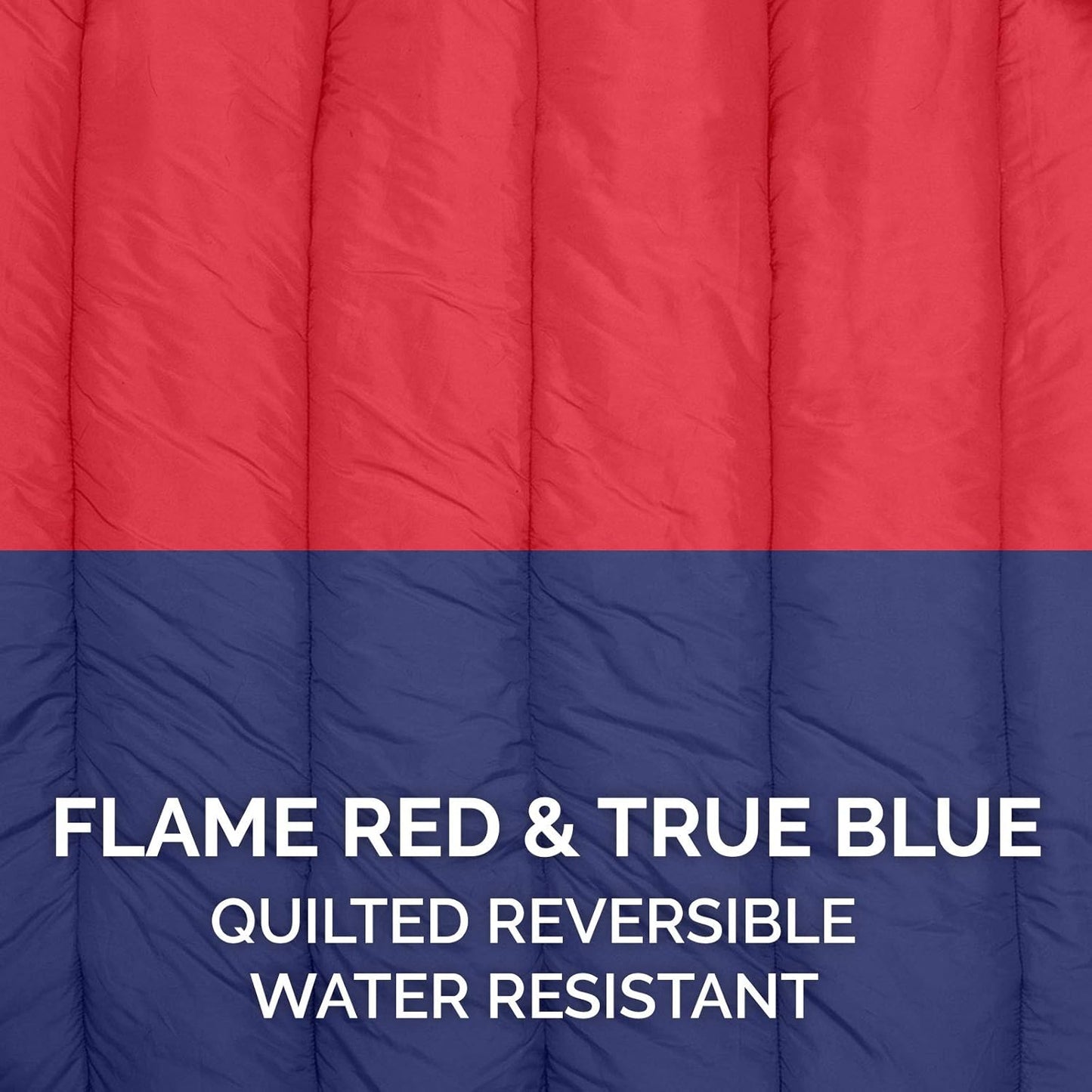 Large Dog Bed Trail Pup Travel Pillow Mat W/Stuff Sack, Washable - Flame Red/True Blue, Large