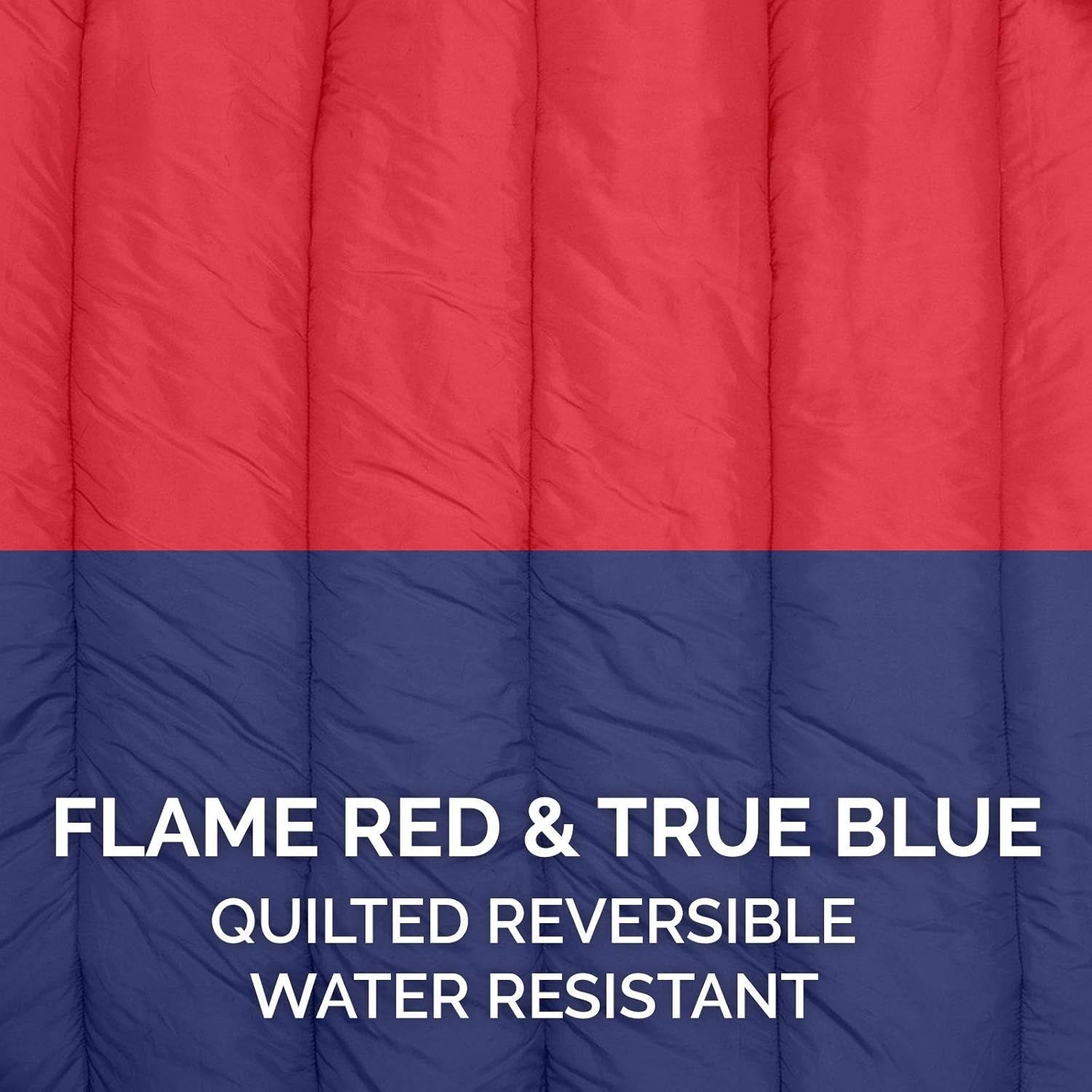 Large Dog Bed Trail Pup Travel Pillow Mat W/Stuff Sack, Washable - Flame Red/True Blue, Large