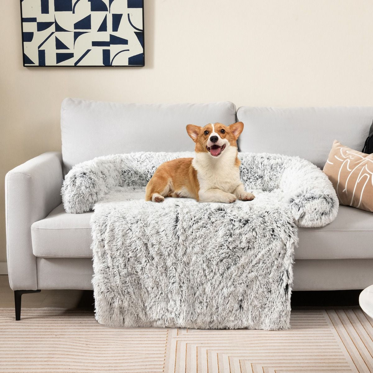 Cuccia per Cani in Peluche Con Fondo Antiscivolo Copertura Rimovibile E Lavabile, Letto Divano per Cani O Gatti 2 Colori 3 Dimensioni