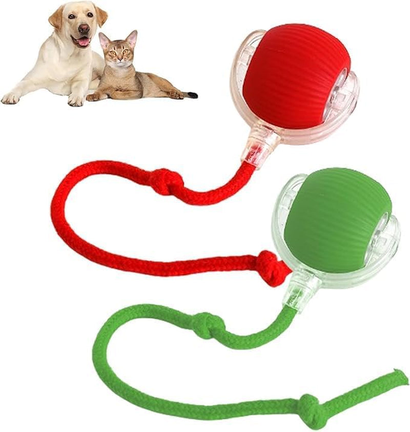 Interactive Rolling Dog Smart Ball - 360° Automatic Rotating Toy for Dogs & Cats (Red+Green)