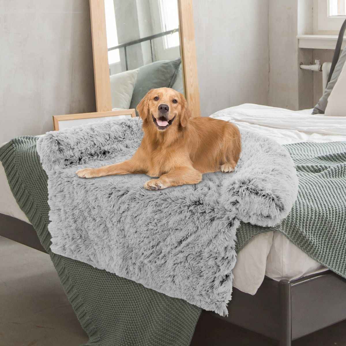 Cuccia per Cani in Peluche Con Fondo Antiscivolo Copertura Rimovibile E Lavabile, Letto Divano per Cani O Gatti 2 Colori 3 Dimensioni