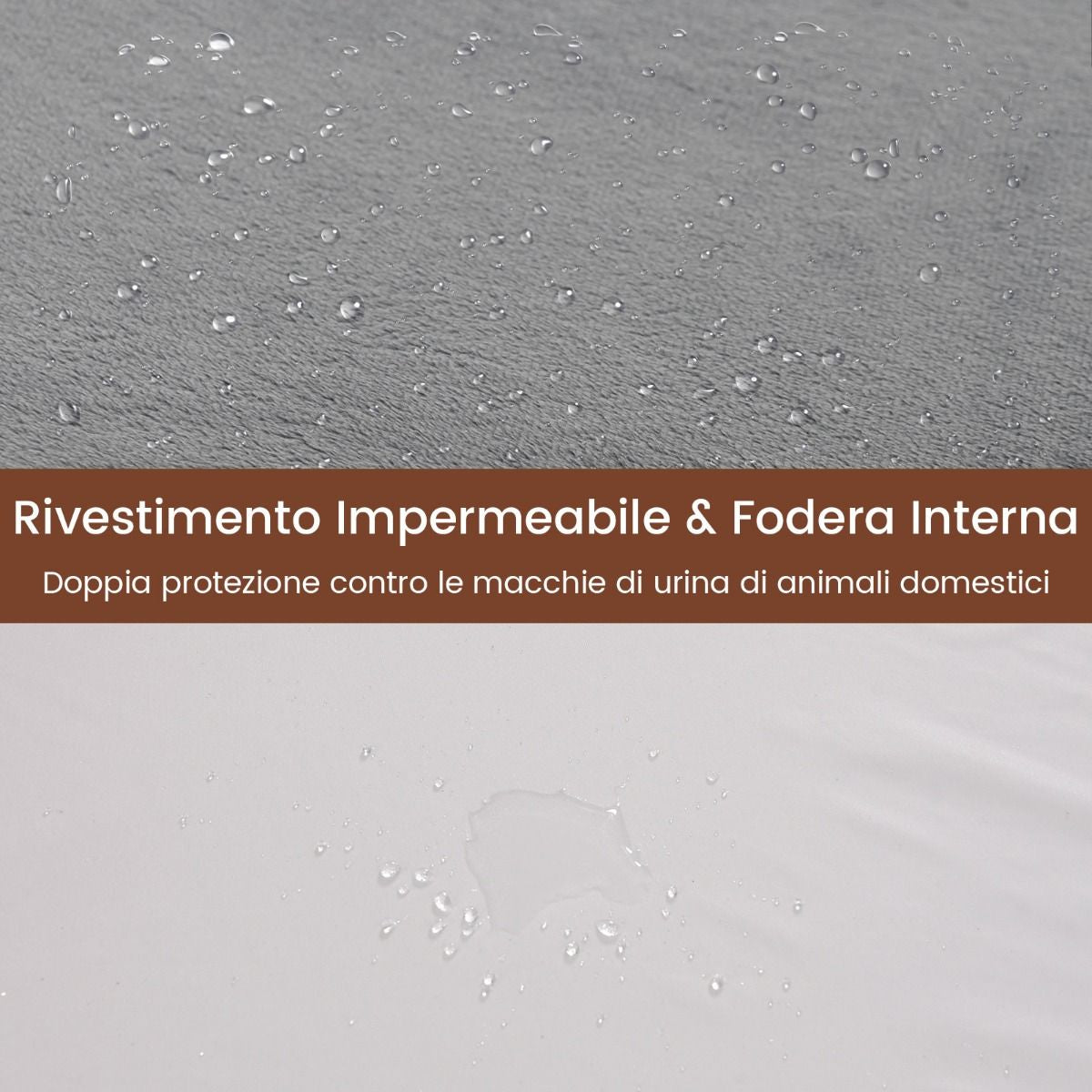 Cuscino per Cani Impermeabile, Cuscino Ortopedico per Cani Con Supporto in Memory Foam Copertura Rimovibile 2 Colori