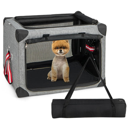 Trasportino per Cani Pieghevole Con 3 Aperture Telaio in Metallo, Kennel Portatile Morbido Da Viaggio 3 Dimensioni