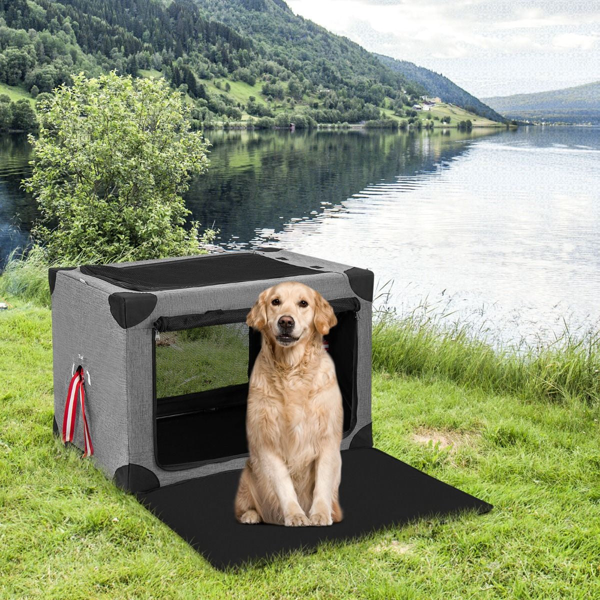 Trasportino per Cani Pieghevole Con 3 Aperture Telaio in Metallo, Kennel Portatile Morbido Da Viaggio 3 Dimensioni