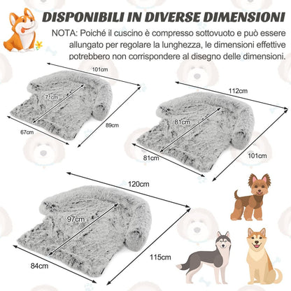 Cuccia per Cani in Peluche Con Fondo Antiscivolo Copertura Rimovibile E Lavabile, Letto Divano per Cani O Gatti 2 Colori 3 Dimensioni
