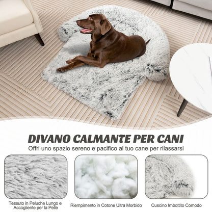 Cuccia per Cani in Peluche Con Fondo Antiscivolo Copertura Rimovibile E Lavabile, Letto Divano per Cani O Gatti 2 Colori 3 Dimensioni