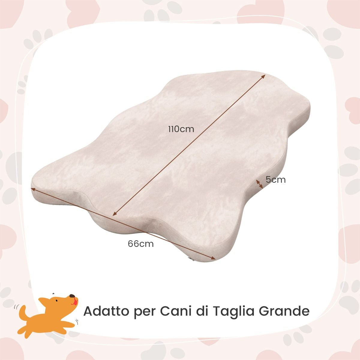 Cuscino per Cani Impermeabile, Cuscino Ortopedico per Cani Con Supporto in Memory Foam Copertura Rimovibile 2 Colori