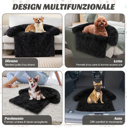 Cuccia per Cani in Peluche Con Fondo Antiscivolo Copertura Rimovibile E Lavabile, Letto Divano per Cani O Gatti 2 Colori 3 Dimensioni