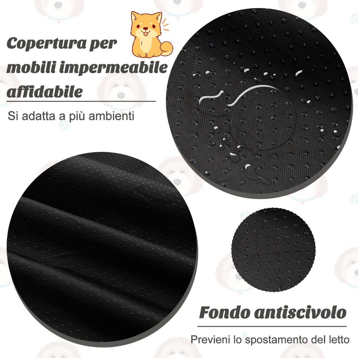 Cuccia per Cani in Peluche Con Fondo Antiscivolo Copertura Rimovibile E Lavabile, Letto Divano per Cani O Gatti 2 Colori 3 Dimensioni