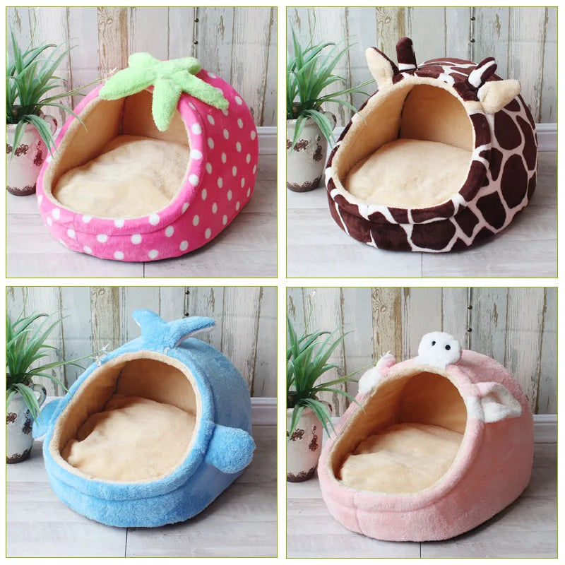 Pet Bed,Dog House Kennel,Doggy Warm Cushion,Basket for Small Medium Dogs,Fashion Cave Cat Tent,Puppy Nest Mat