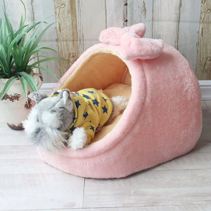 Pet Bed,Dog House Kennel,Doggy Warm Cushion,Basket for Small Medium Dogs,Fashion Cave Cat Tent,Puppy Nest Mat