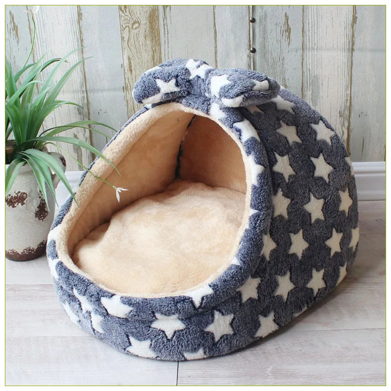 Pet Bed,Dog House Kennel,Doggy Warm Cushion,Basket for Small Medium Dogs,Fashion Cave Cat Tent,Puppy Nest Mat