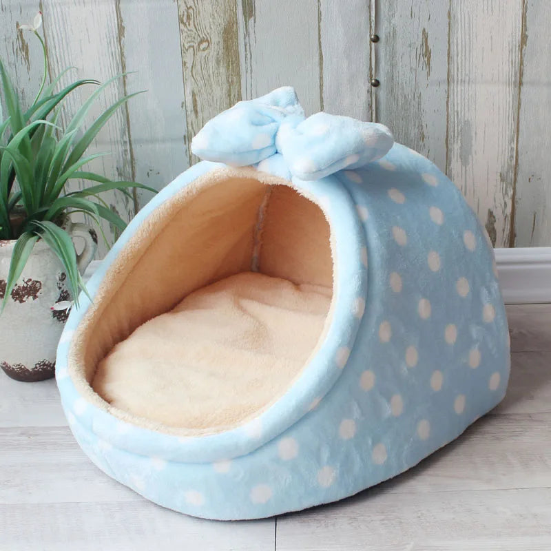 Pet Bed,Dog House Kennel,Doggy Warm Cushion,Basket for Small Medium Dogs,Fashion Cave Cat Tent,Puppy Nest Mat