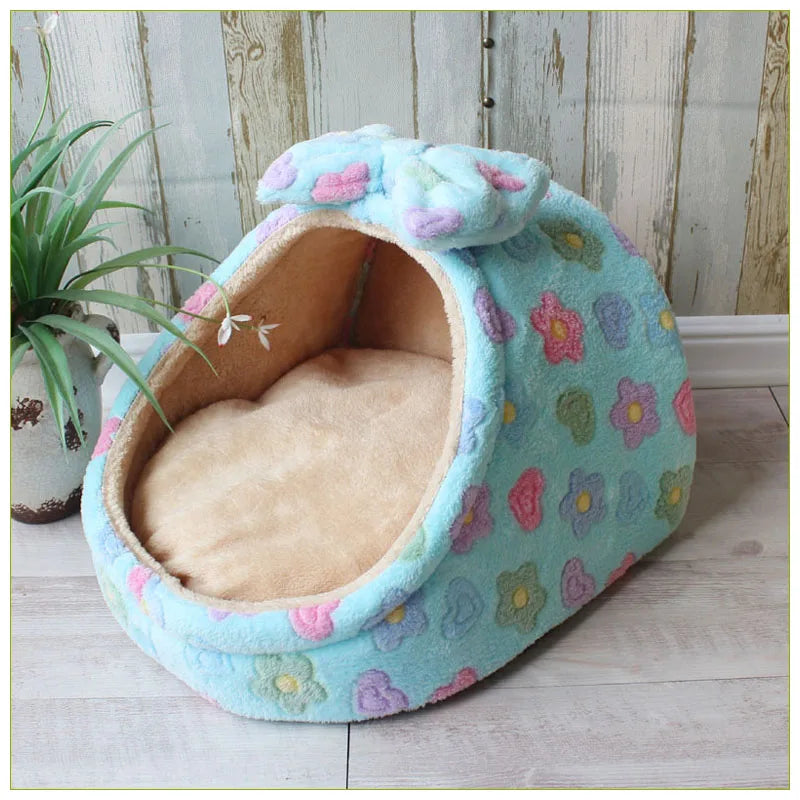Pet Bed,Dog House Kennel,Doggy Warm Cushion,Basket for Small Medium Dogs,Fashion Cave Cat Tent,Puppy Nest Mat