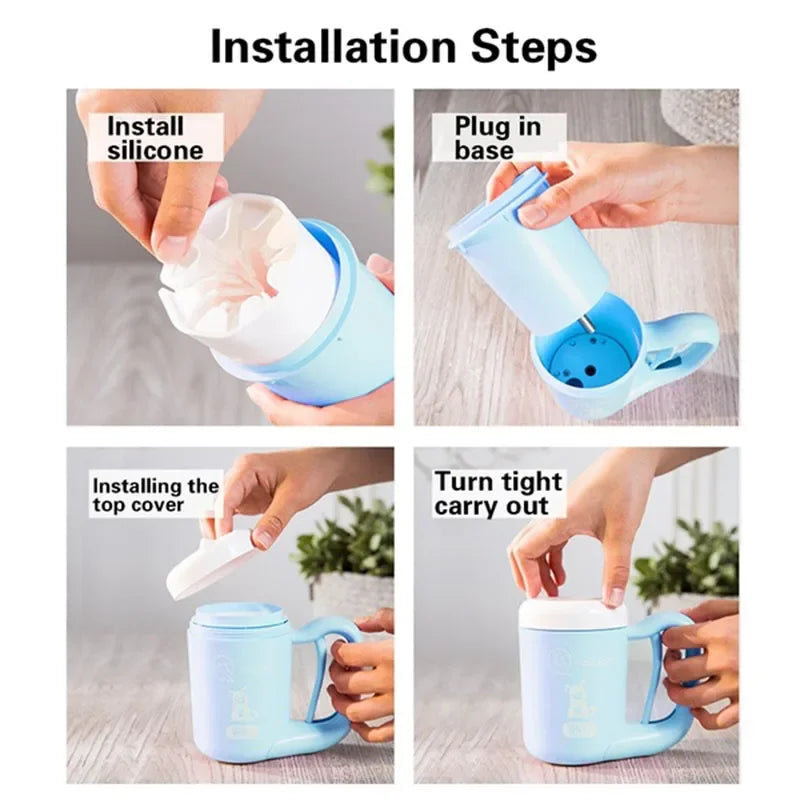 Outdoor Portable Pet Dog Paw Cleaner Cup Soft Silicone Foot Washer Clean Dog Paws One Click Manual Quick Feet Wash Cleaner