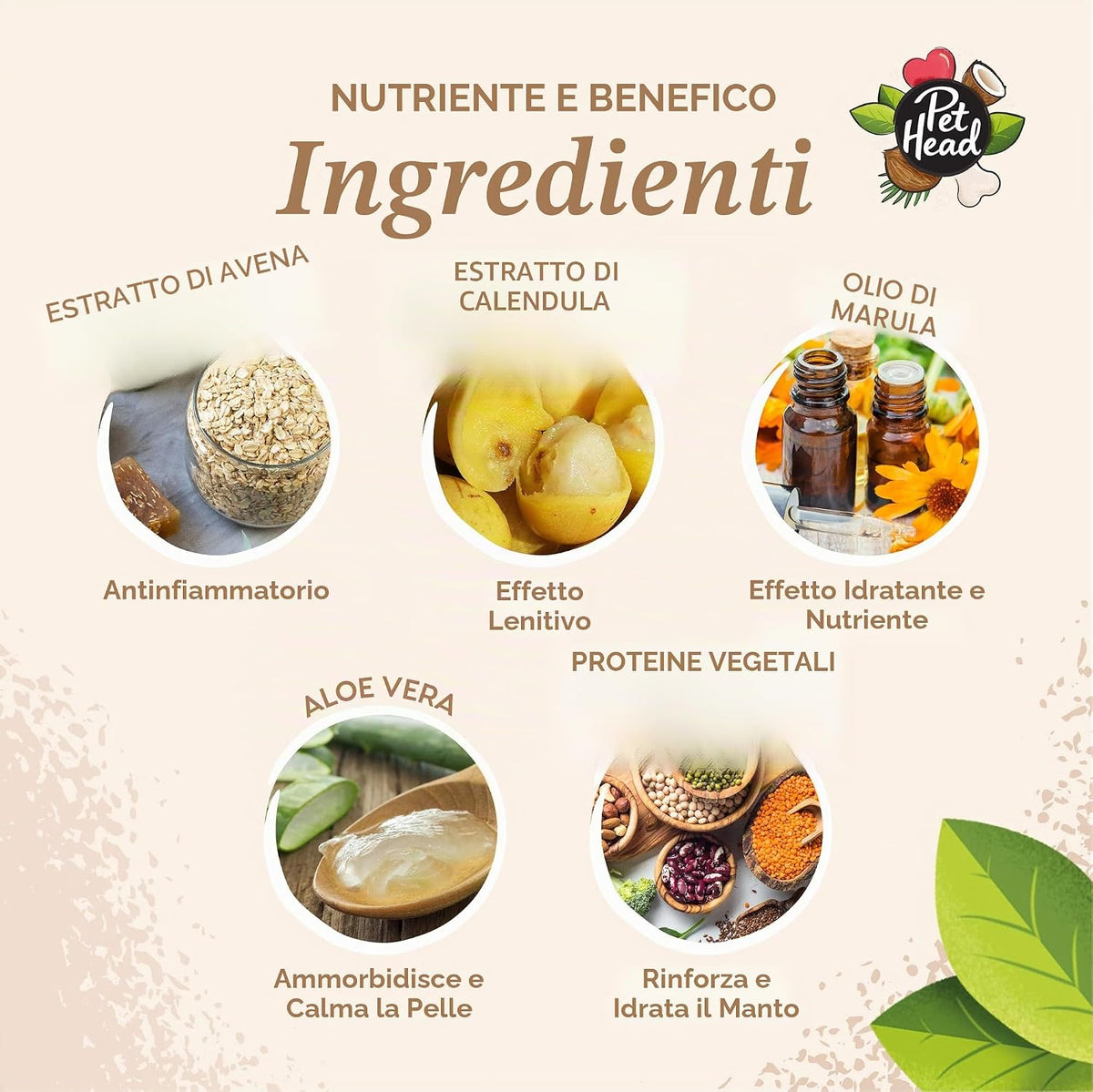 Balsamo per Cani Con Pelle Sensibile, Ipoallergenico Di Cocco, Marrone