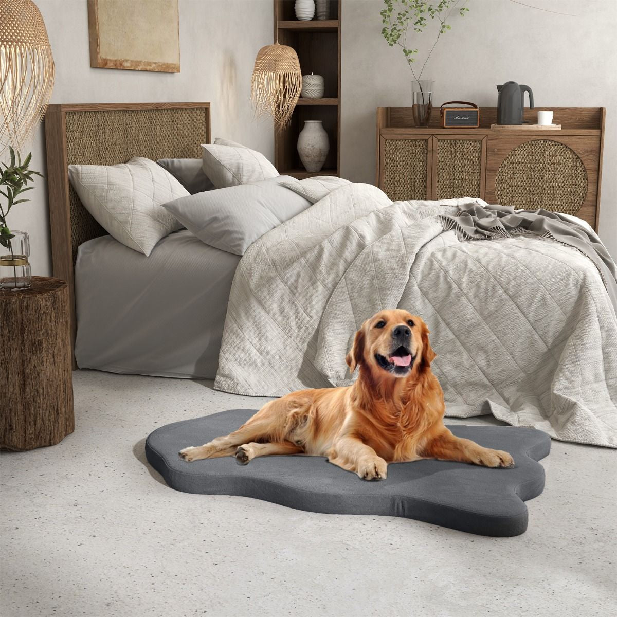 Cuscino per Cani Impermeabile, Cuscino Ortopedico per Cani Con Supporto in Memory Foam Copertura Rimovibile 2 Colori