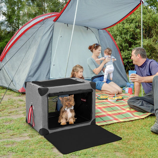 Trasportino per Cani Pieghevole Con 3 Aperture Telaio in Metallo, Kennel Portatile Morbido Da Viaggio 3 Dimensioni
