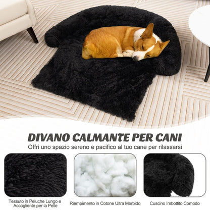 Cuccia per Cani in Peluche Con Fondo Antiscivolo Copertura Rimovibile E Lavabile, Letto Divano per Cani O Gatti 2 Colori 3 Dimensioni