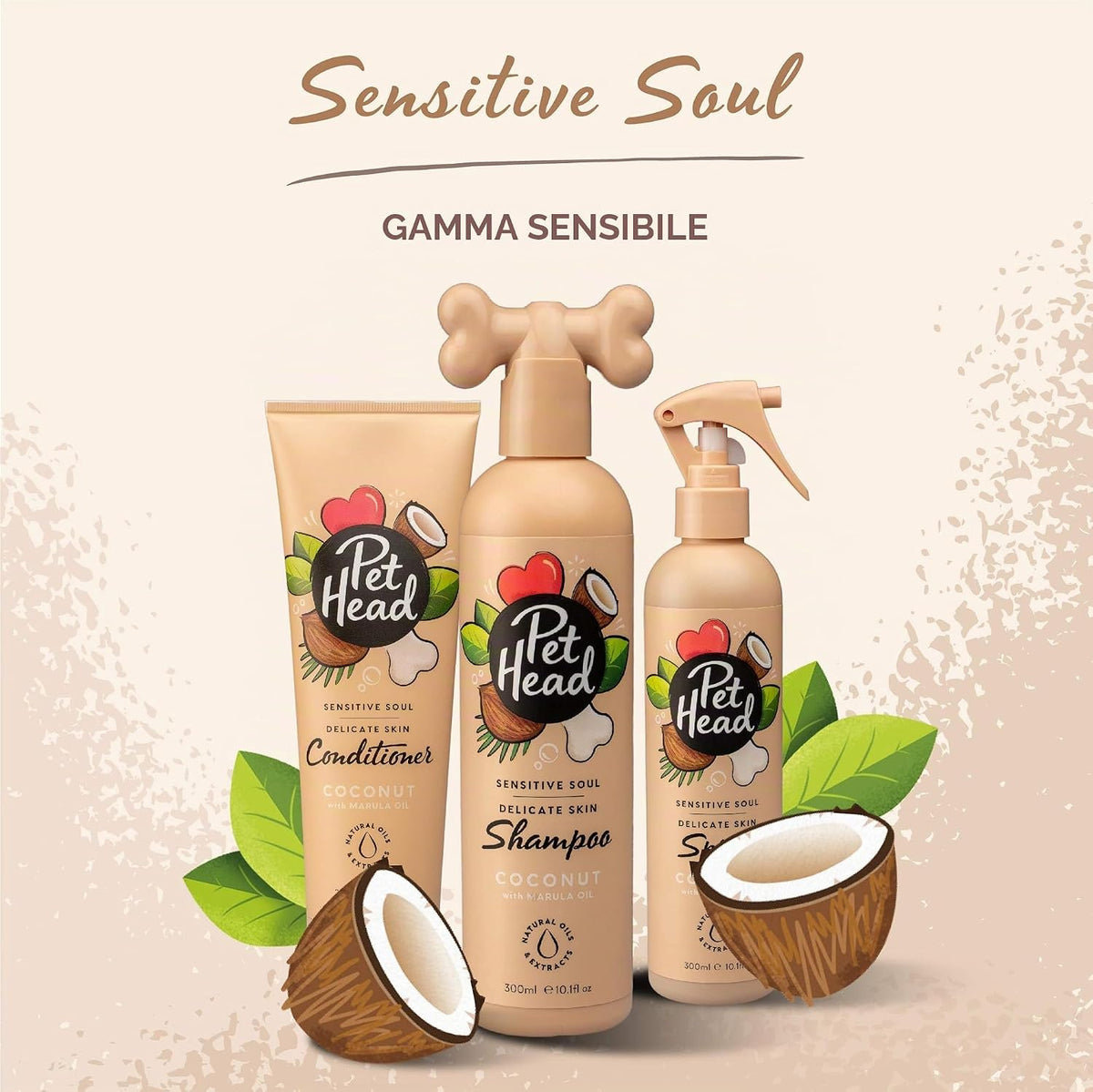 Balsamo per Cani Con Pelle Sensibile, Ipoallergenico Di Cocco, Marrone