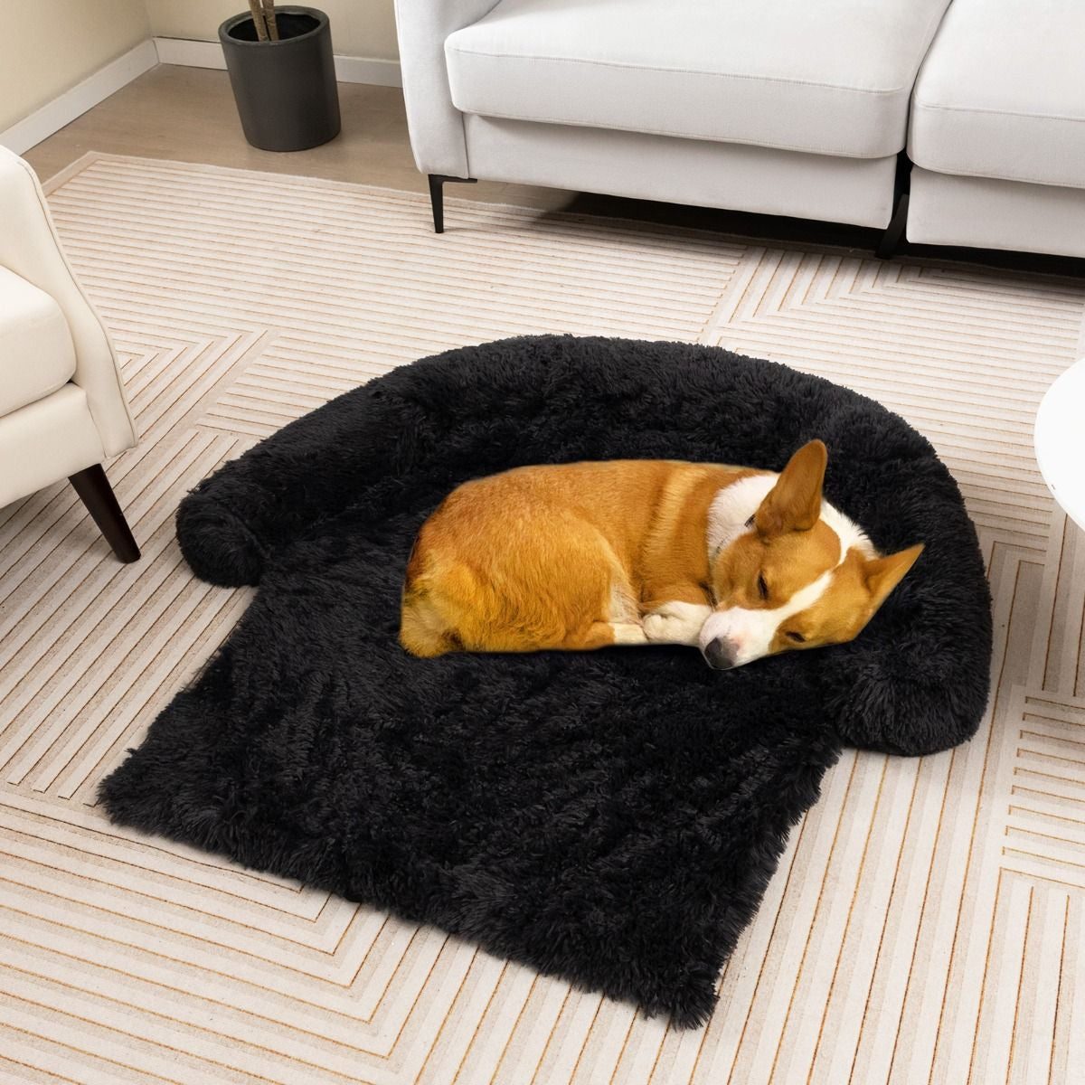 Cuccia per Cani in Peluche Con Fondo Antiscivolo Copertura Rimovibile E Lavabile, Letto Divano per Cani O Gatti 2 Colori 3 Dimensioni