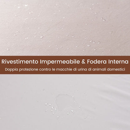 Cuscino per Cani Impermeabile, Cuscino Ortopedico per Cani Con Supporto in Memory Foam Copertura Rimovibile 2 Colori