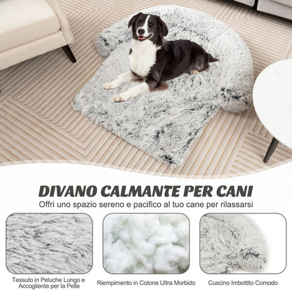 Cuccia per Cani in Peluche Con Fondo Antiscivolo Copertura Rimovibile E Lavabile, Letto Divano per Cani O Gatti 2 Colori 3 Dimensioni