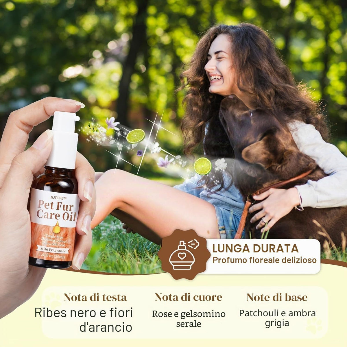 Olio per La Cura Della Pelliccia Di Cani E Gatti – Senza Risciacquo, Rimuove Grovigli E Dona Lucentezza, Arricchito Con Collagene E Oli Naturali, 30 Ml (Fragranza Delicata)