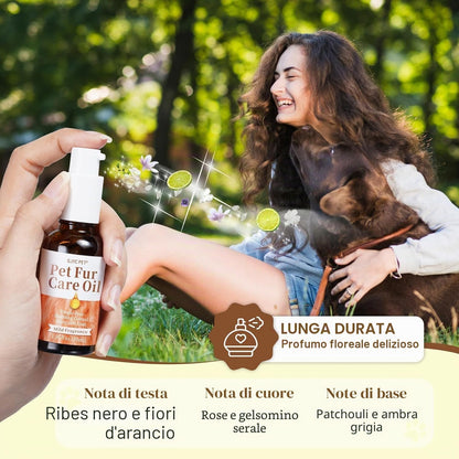 Olio per La Cura Della Pelliccia Di Cani E Gatti – Senza Risciacquo, Rimuove Grovigli E Dona Lucentezza, Arricchito Con Collagene E Oli Naturali, 30 Ml (Fragranza Delicata)