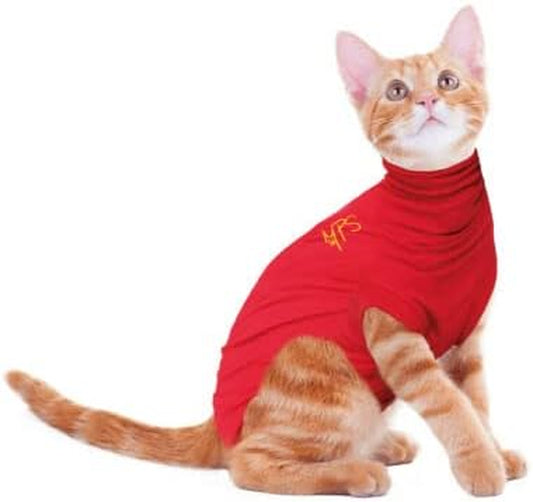 Medical Pet Shirt per Gatti, Rosso, XXS