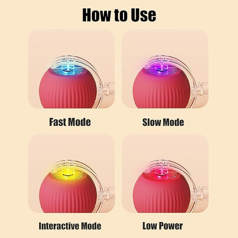 Interactive Rolling Dog Smart Ball - 360° Automatic Rotating Toy for Dogs & Cats (Red+Green)