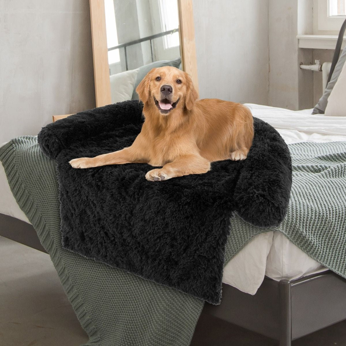 Cuccia per Cani in Peluche Con Fondo Antiscivolo Copertura Rimovibile E Lavabile, Letto Divano per Cani O Gatti 2 Colori 3 Dimensioni