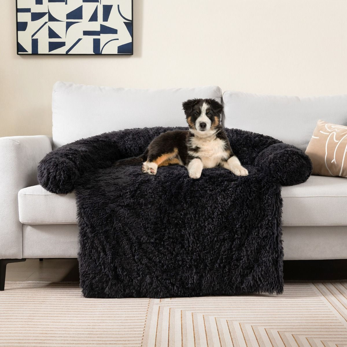 Cuccia per Cani in Peluche Con Fondo Antiscivolo Copertura Rimovibile E Lavabile, Letto Divano per Cani O Gatti 2 Colori 3 Dimensioni