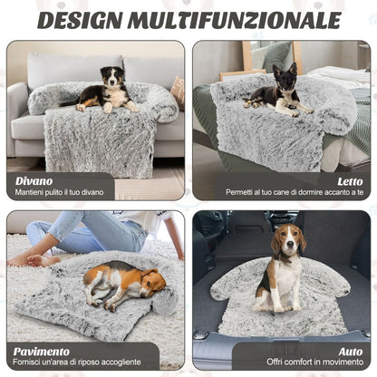 Cuccia per Cani in Peluche Con Fondo Antiscivolo Copertura Rimovibile E Lavabile, Letto Divano per Cani O Gatti 2 Colori 3 Dimensioni